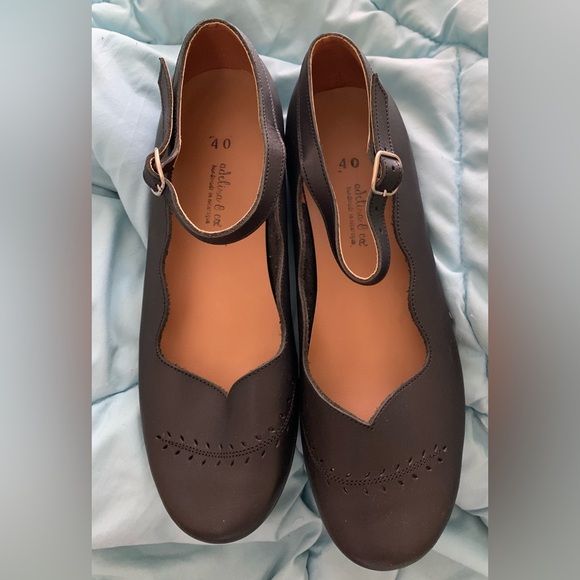 Adelisa & Co Shoes - Black Mary Jane Flats with Decorative Cutwork